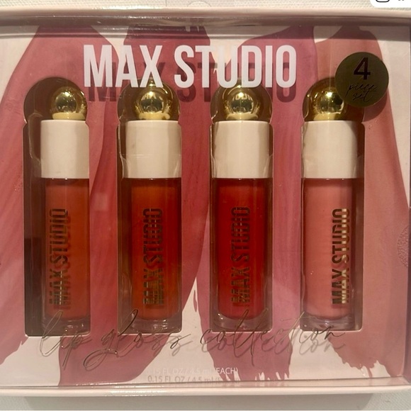 Max Studio Lip Gloss Set - Bold Red and Soft Pink - Picture 1 of 2